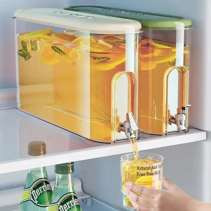 Green Refrigerator Cold Water Jug with Tap - 4L Large