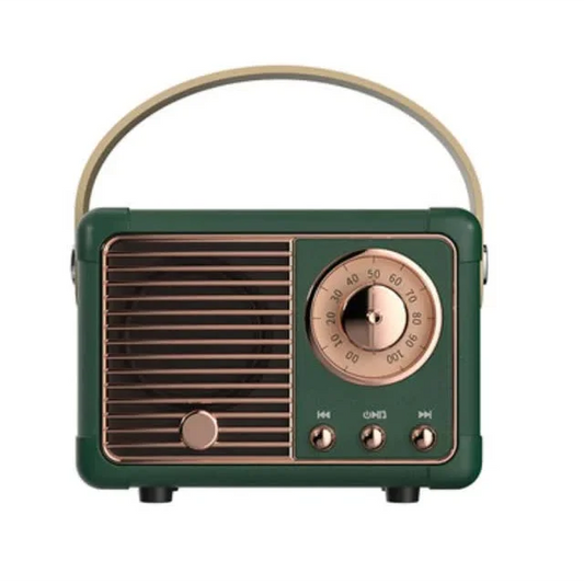 Green Retro Bluetooth Speaker - Portable Mini Wireless