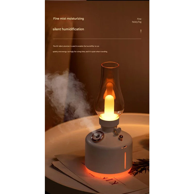 Green Retro Kerosene Lamp Humidifier - Rechargeable Cool