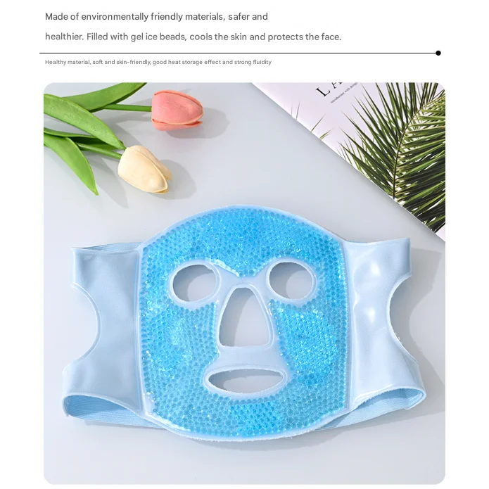 Green Reusable Cooling Gel Bead Face Mask and Eye Mask Set