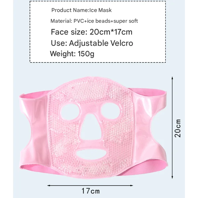 Green Reusable Cooling Gel Bead Face Mask and Eye Mask Set