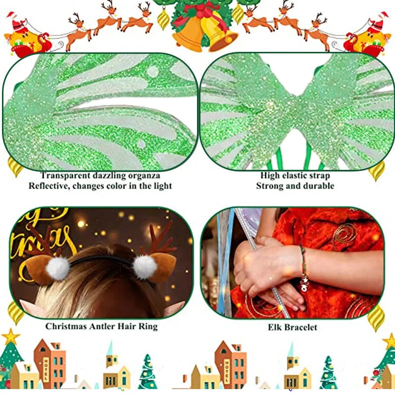 Green Sparkling Fairy Wings - Lightweight Glitter Butterfly