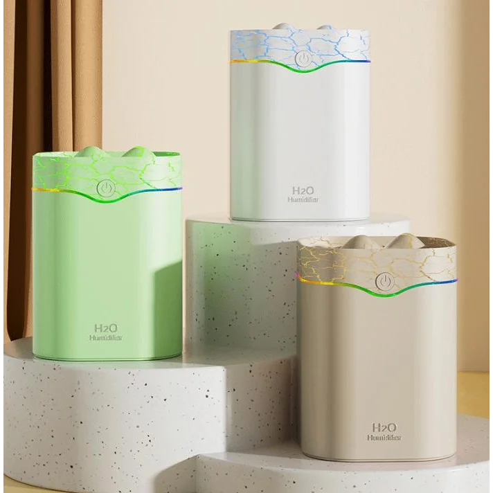 Green Volcano Style 2L Cool Mist Humidifier - Triple Nozzle