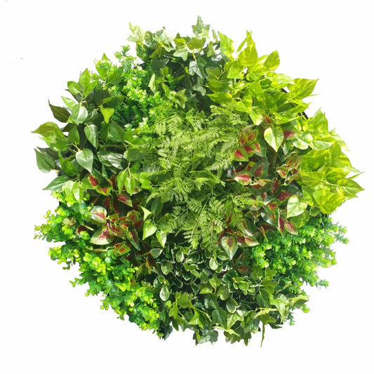 Green Wall Disk Art 80cm, Mixed Fern