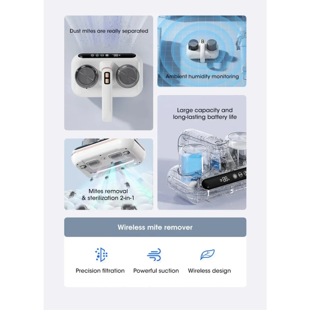 Green Without humidity display Wireless Dust Mite Vacuum