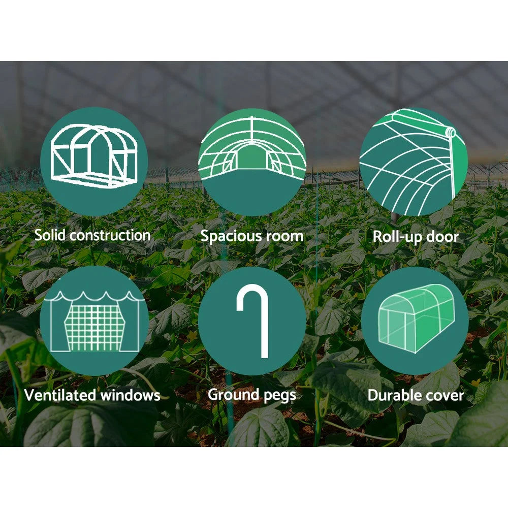 Greenhouse 6MX3M Garden Shed Storage Tunnel Plant Grow