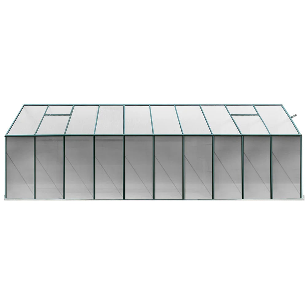 Greenhouse Aluminium 6.3x2.44x2.1M Polycarbonate Garden