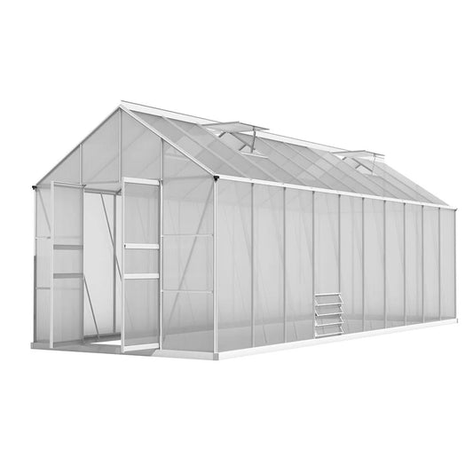 Greenhouse Aluminium Large Garden Shed 6X2.4M