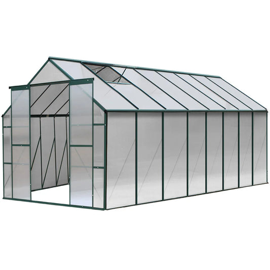 Greenhouse Aluminium Polycarbonate 5.1x2.44x2.1M Garden Shed