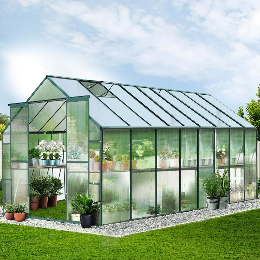 Greenhouse Aluminium Polycarbonate 5.1x2.44x2.1M Garden Shed