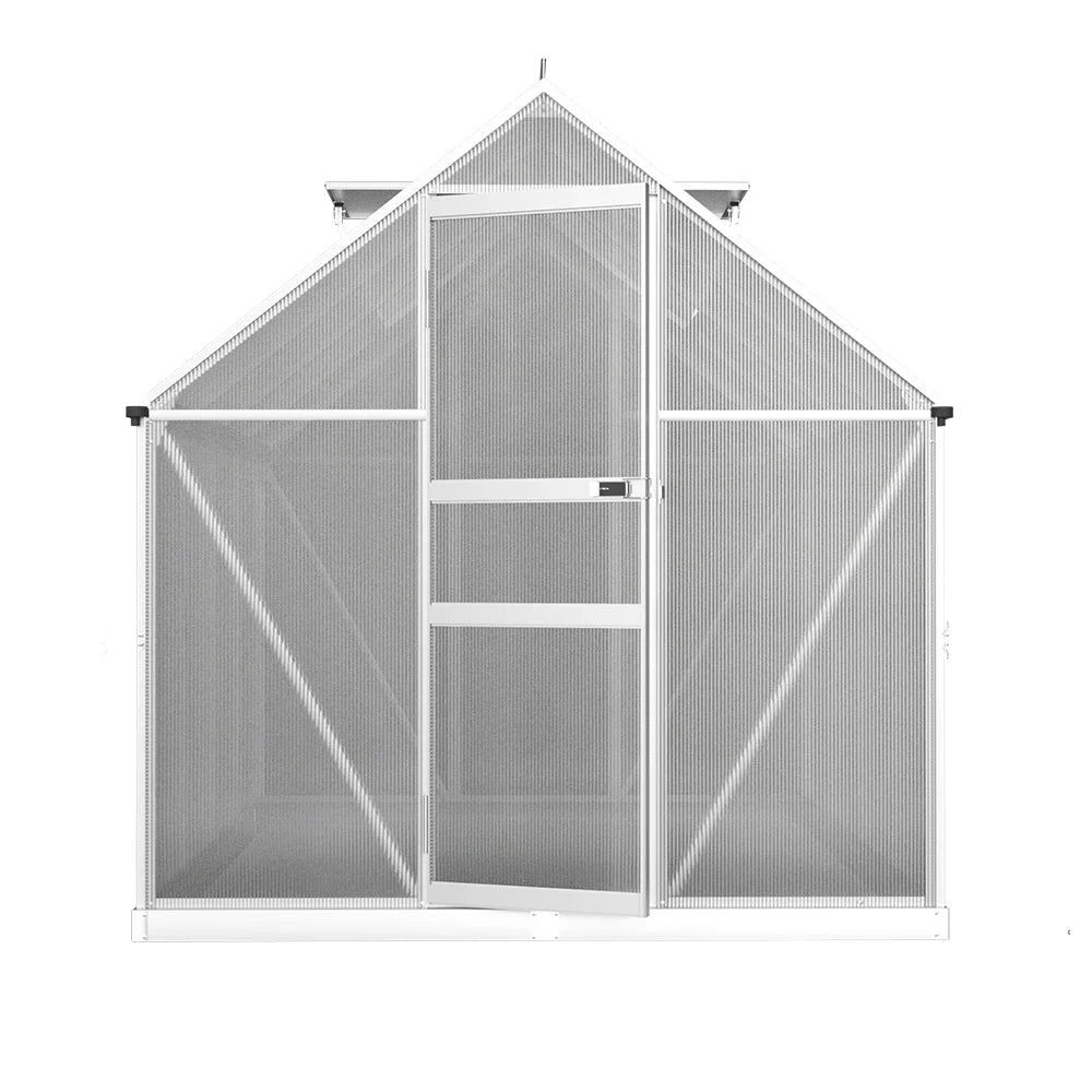 Greenhouse Aluminium Polycarbonate Garden Shed - 2.4x1.9M