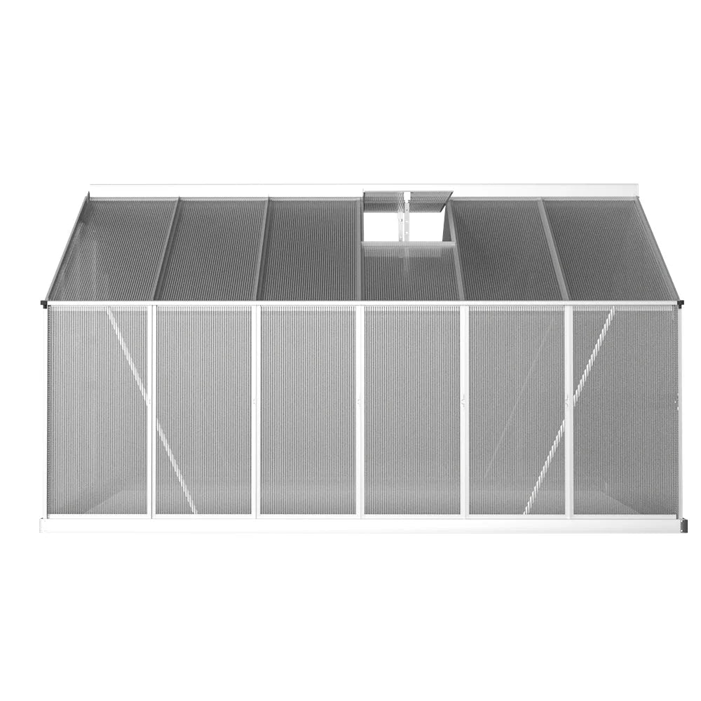 Greenhouse Aluminium Polycarbonate Garden Shed - 3.6x2.5M