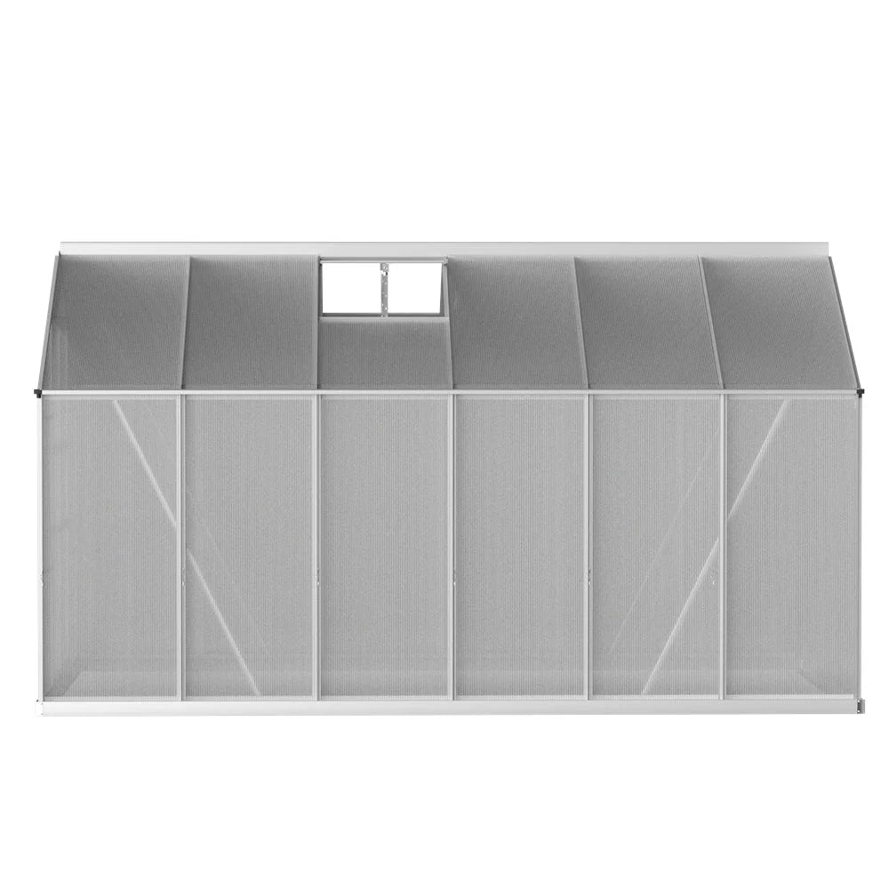 Greenhouse Aluminium Polycarbonate Garden Shed - 3x2.5M