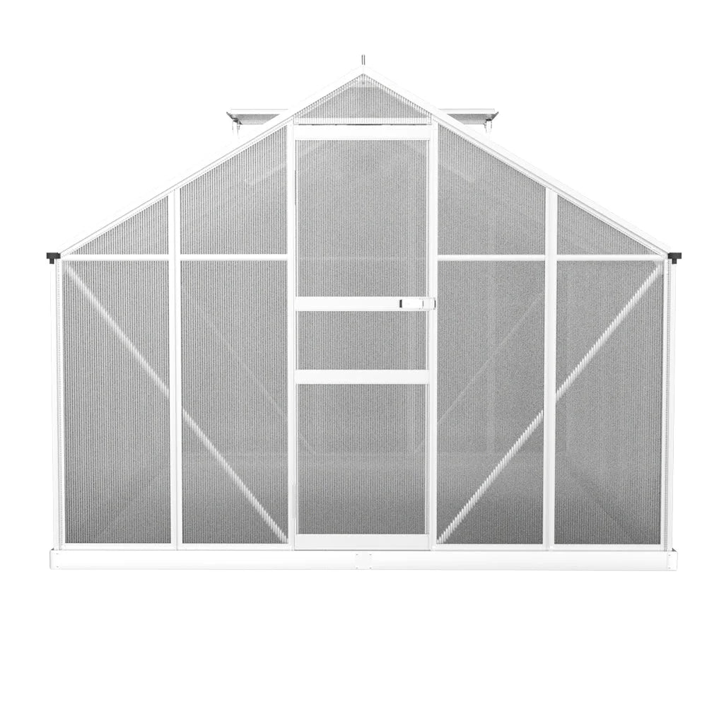 Greenhouse Aluminium Polycarbonate Garden Shed - 3x2.5M