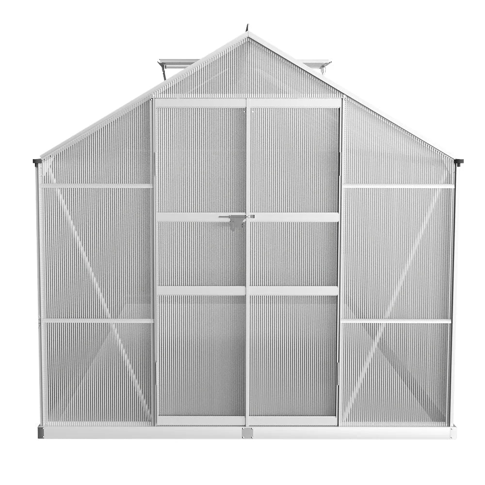 Greenhouse Aluminium Polycarbonate Garden Shed - 4.1x2.5M