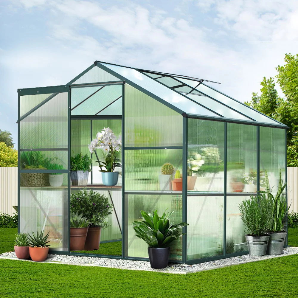 Greenhouse Aluminum Garden Shed Polycarbonate 1.9x1.9M