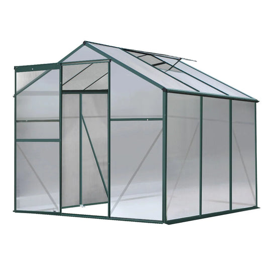 Greenhouse Aluminum Garden Shed Polycarbonate 1.9x1.9M