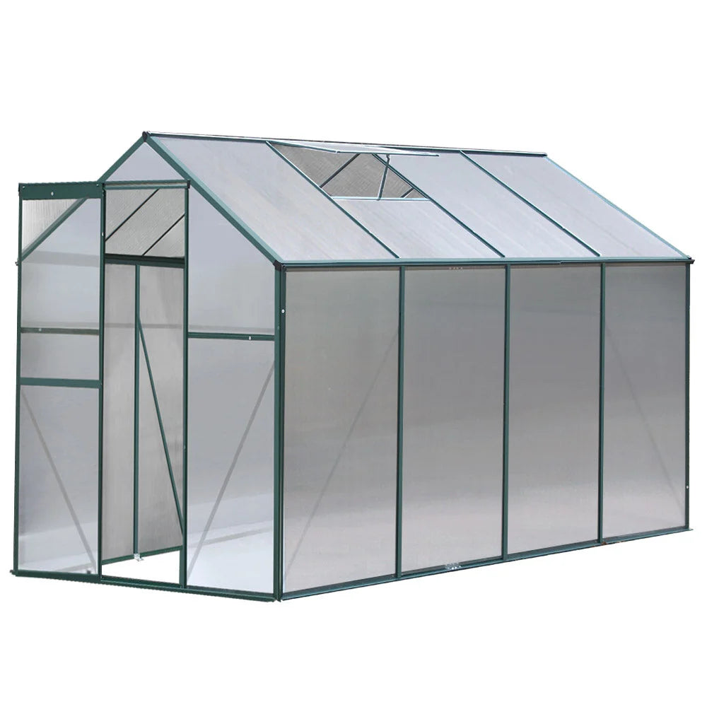 Greenhouse Aluminum Garden Shed Polycarbonate 2.52x1.9M