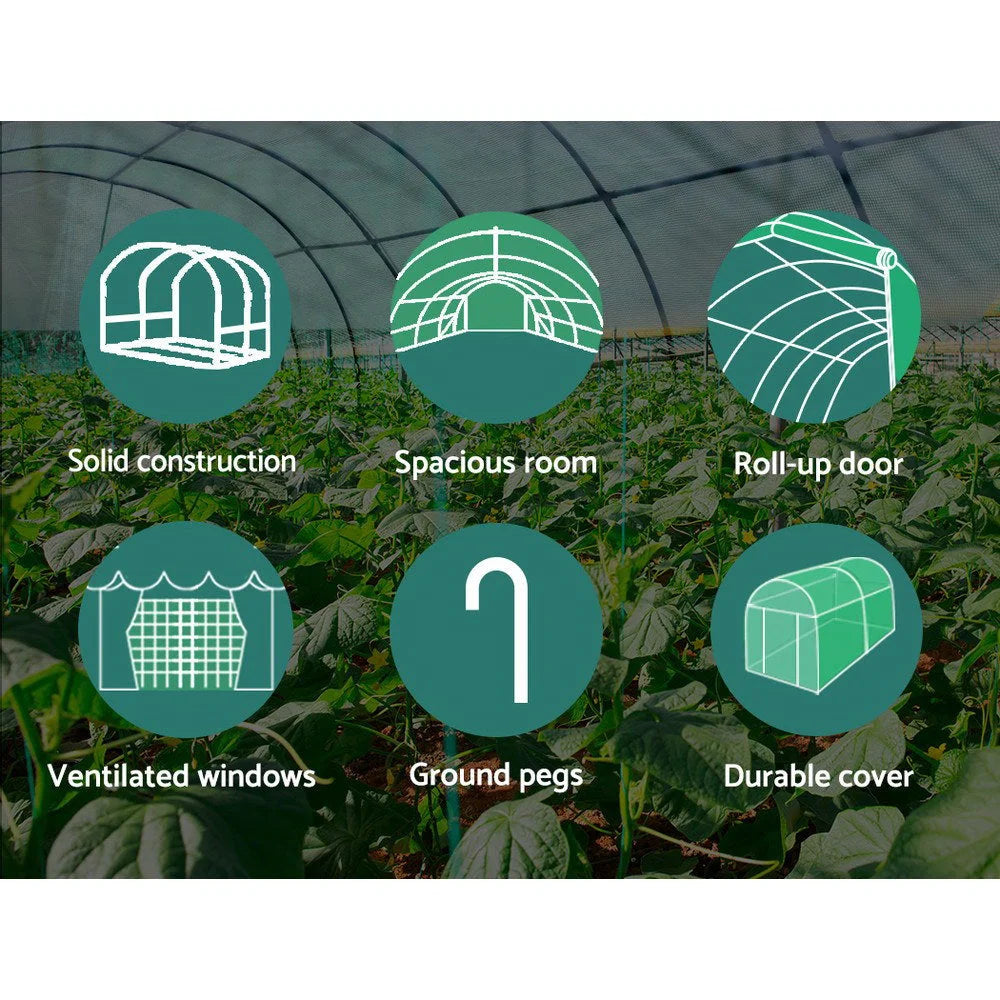 Greenhouse Garden Shed Storage Lawn 3.5X2X2M - Green