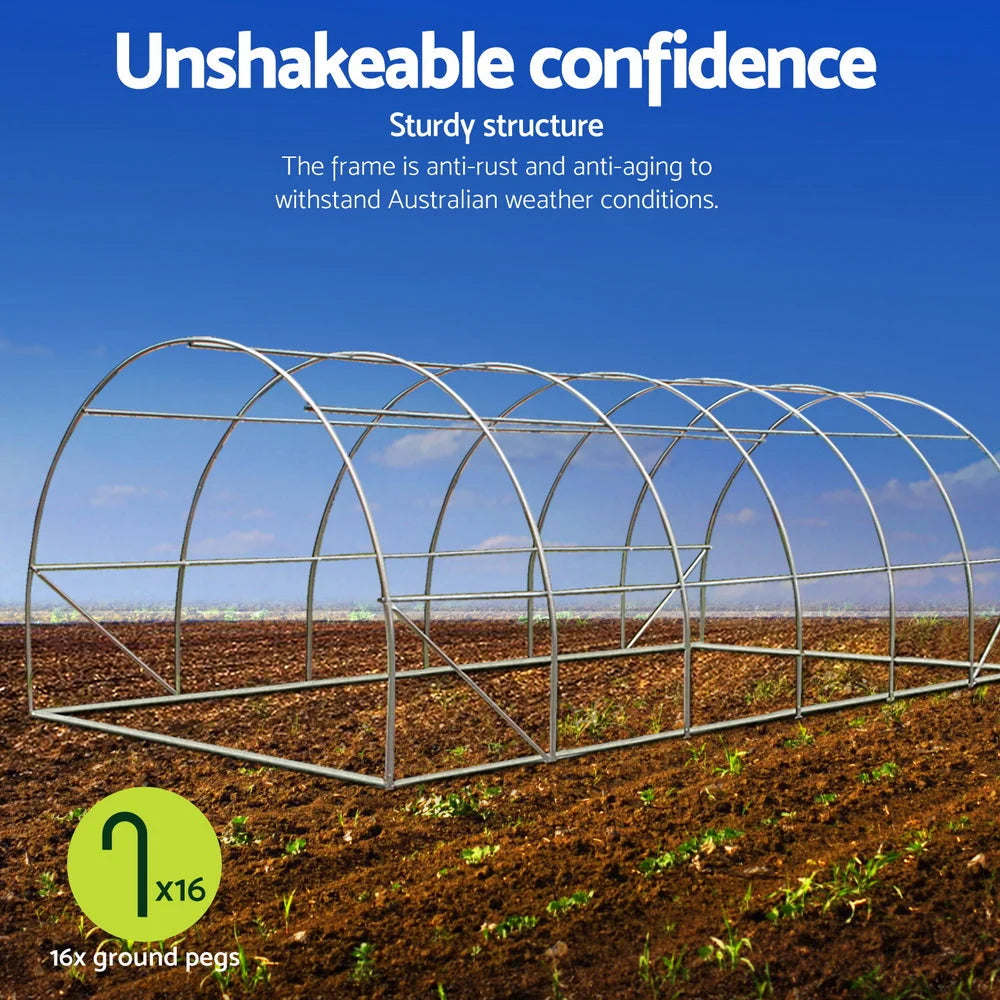 Greenhouse Walk-In Tunnel Plant Garden Shed Dome 6x4x2M