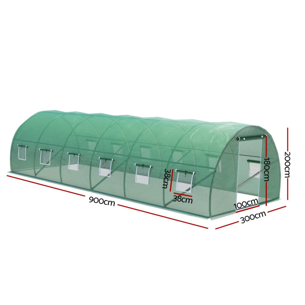 Greenhouse Walk-in Tunnel Plant Garden Shed Dome - 9x3x2M