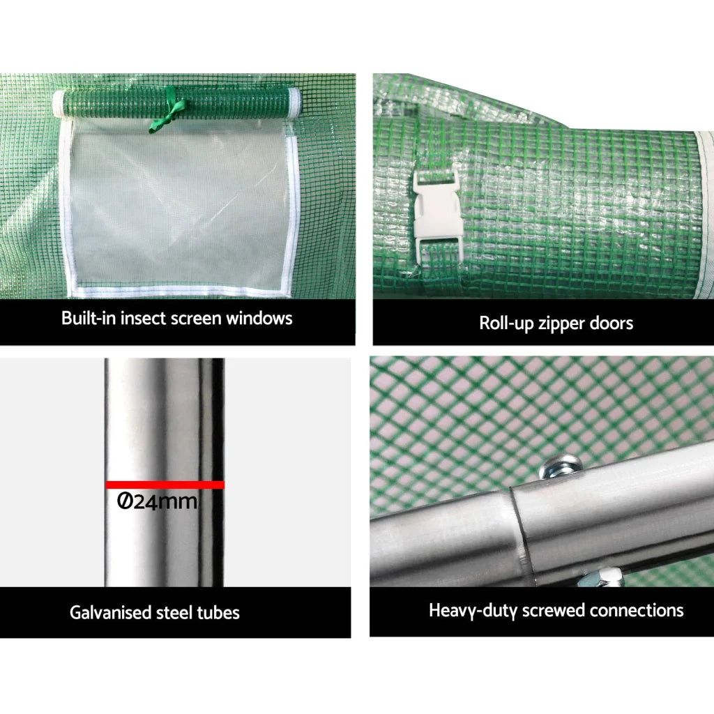 Greenhouse Walk-in Tunnel Plant Garden Shed Dome - 9x3x2M