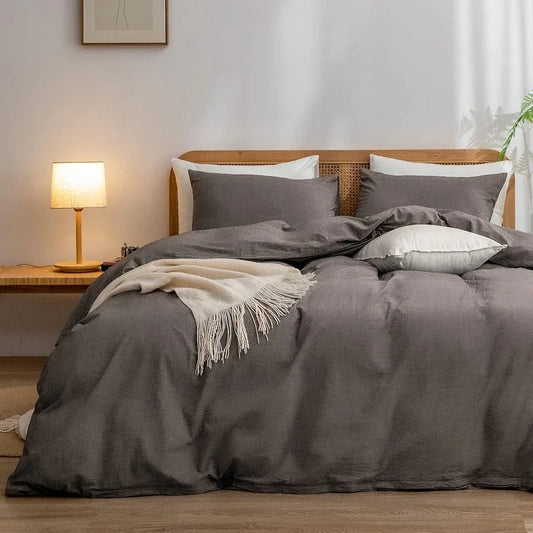 Grey 1.8m (Duvet Cover 180*220cm) Luxurious Soft Brushed