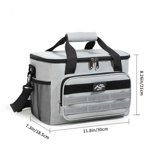Grey 18L Large Capacity Outdoor Insulated Cooler Bag