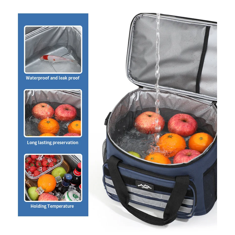 Grey 18L Large Capacity Outdoor Insulated Cooler Bag