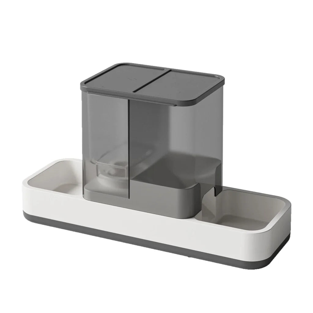 Grey 2-in-1 Automatic Pet Water and Food Dispenser