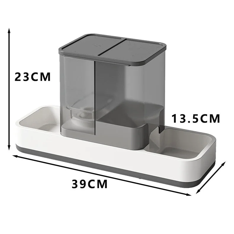 Grey 2-in-1 Automatic Pet Water and Food Dispenser