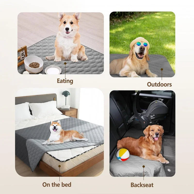 Grey 2-Sided Waterproof Pet Sofa Cover - Dog Bed Protector