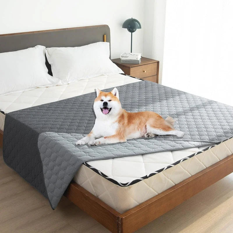 Grey 2-Sided Waterproof Pet Sofa Cover - Dog Bed Protector