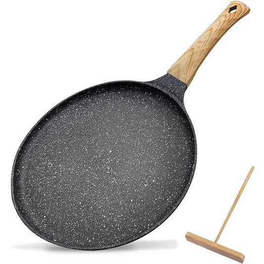 Grey 24cm Non Stick Crepe Pan Versatile Flat