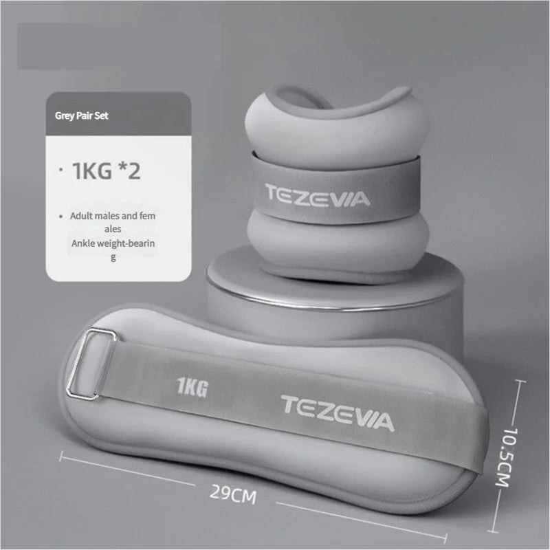 Grey Adjustable Weighted Leg & Wrist Sandbag Set - 1kg Each