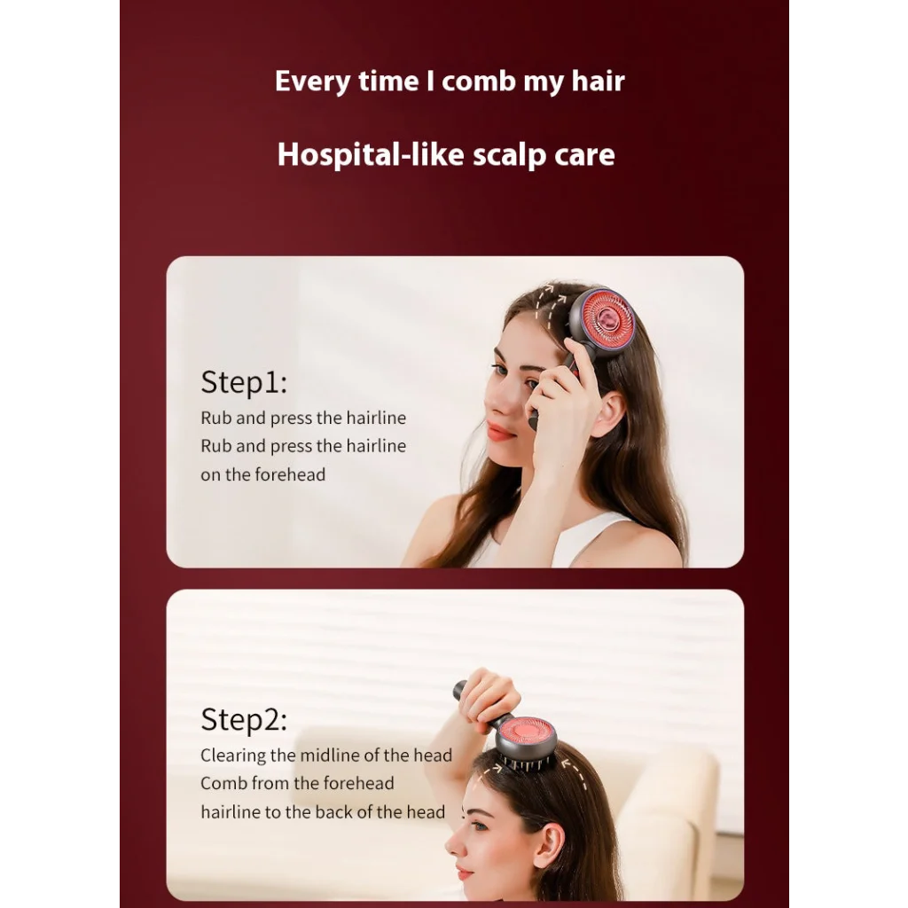Grey Advanced Scalp Therapy Comb: Red/Blue Light EMS &