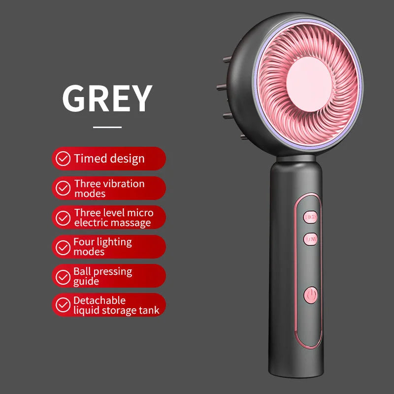 Grey Advanced Scalp Therapy Comb: Red/Blue Light EMS &