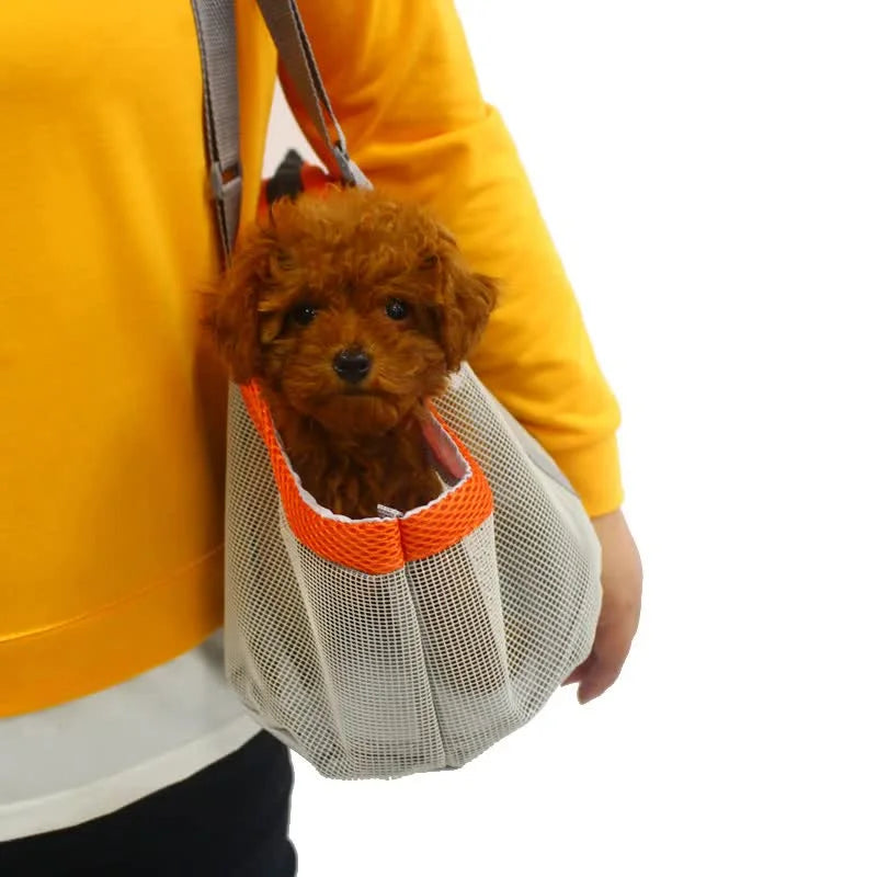Grey And Red Lightweight Breathable Mesh Pet Carrier