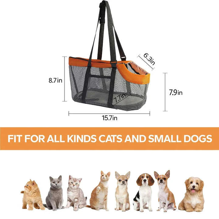 Grey And Red Lightweight Breathable Mesh Pet Carrier