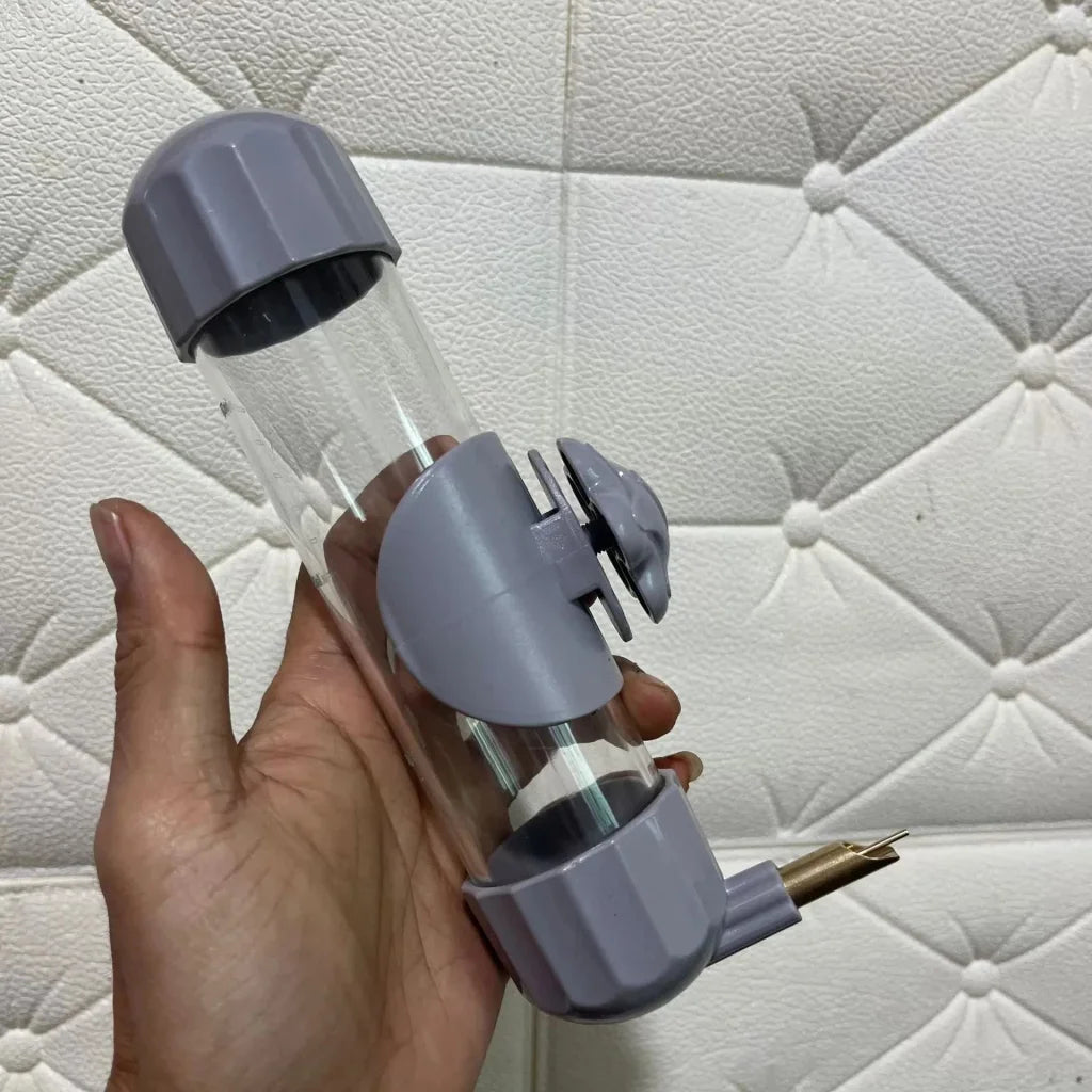 Grey Automatic Bird Water Feeder Bottle (200ml) - Leakproof