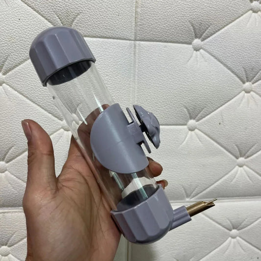 Grey Automatic Bird Water Feeder Bottle (200ml) - Leakproof