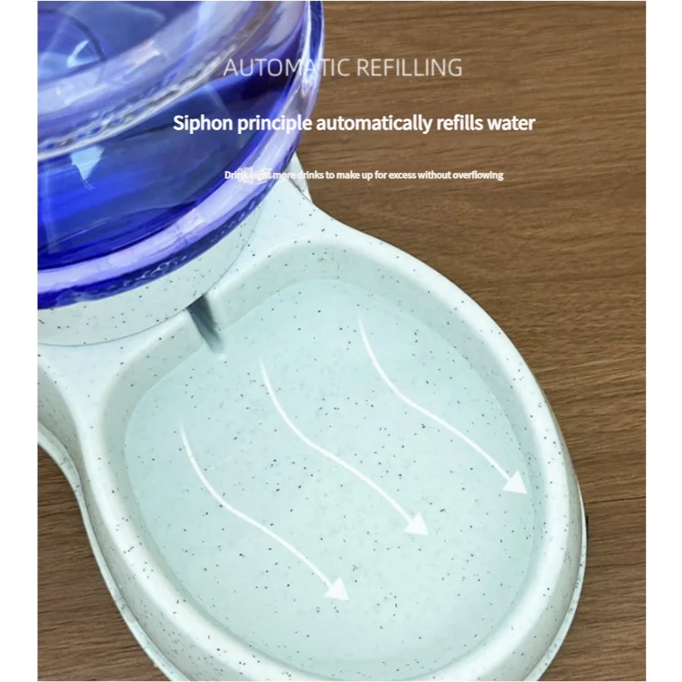 Grey Automatic Pet Feeder and Drinker Combo for Cats