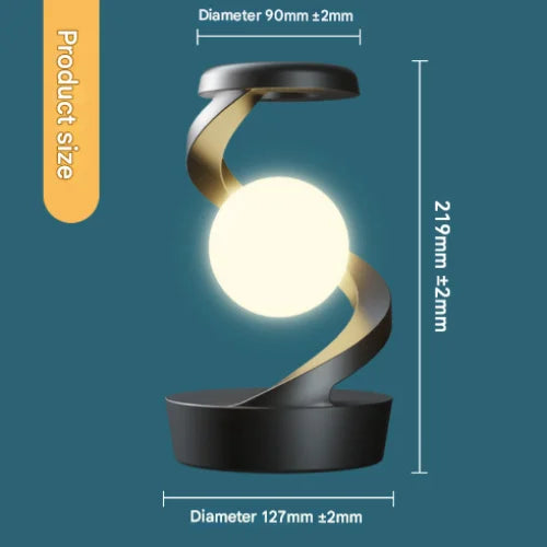Grey-Black Modern Levitating LED Desk Lamp with Wireless