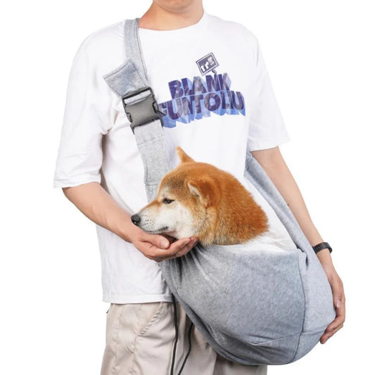 Grey Breathable Pet Sling Carrier for Small Dogs & Cats
