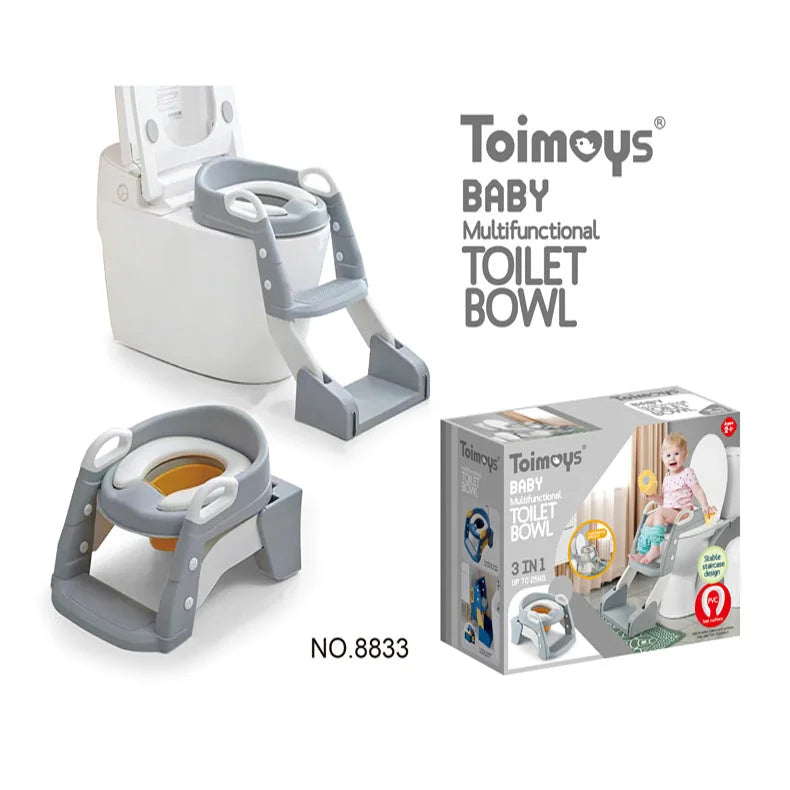 Grey Children’s Toilet Trainer Seat – Foldable Potty Ladder