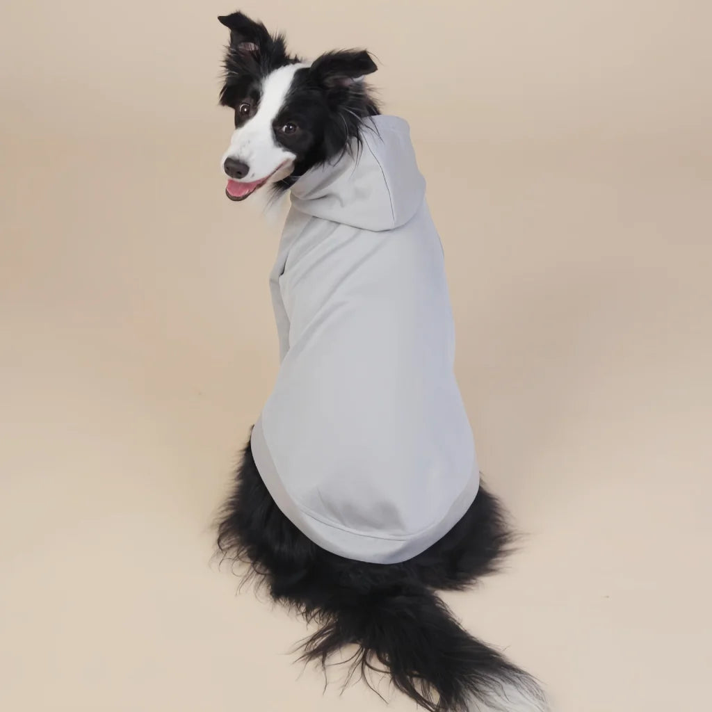 Grey Classic Dog Sweatshirt with Hood & Drawstrings