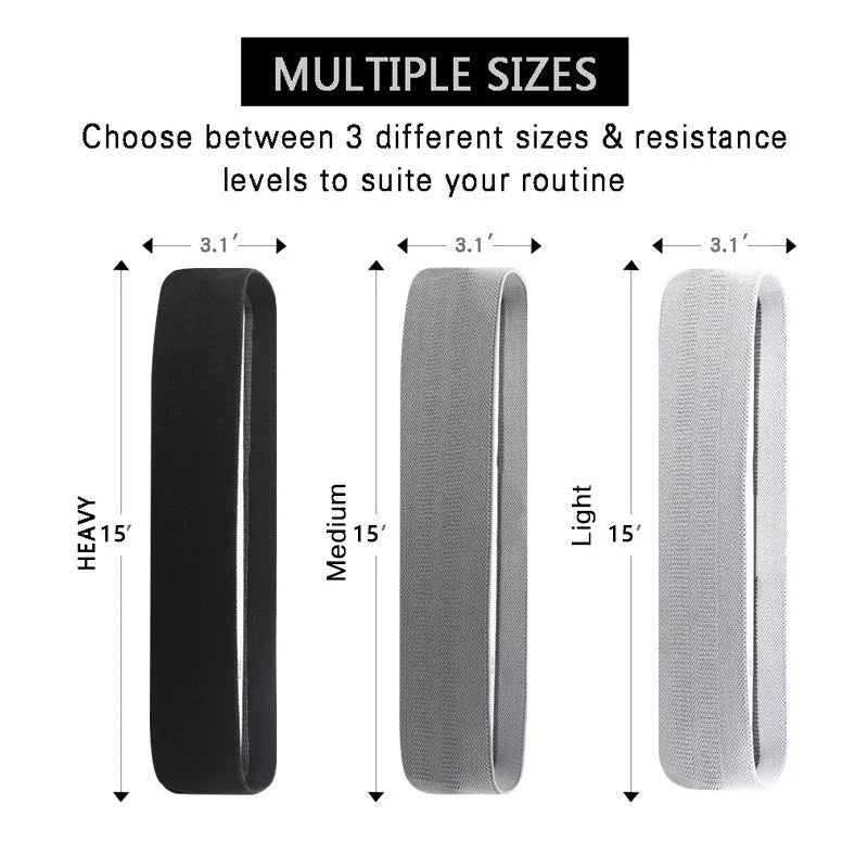 Grey Colour Scheme Fabric Resistance Bands Set - 3 Levels