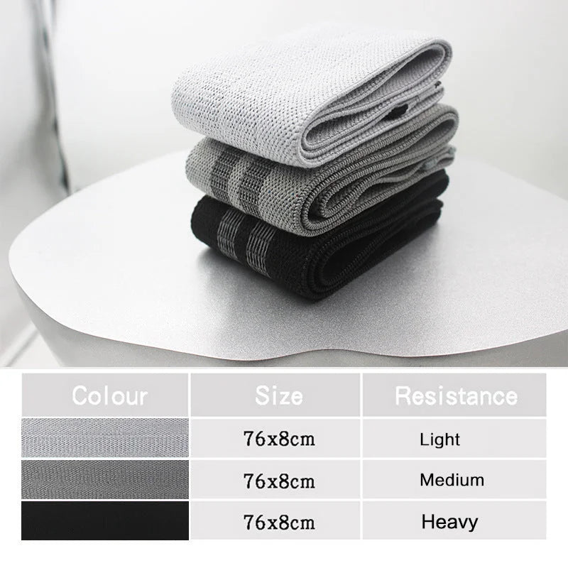 Grey Colour Scheme Fabric Resistance Bands Set - 3 Levels