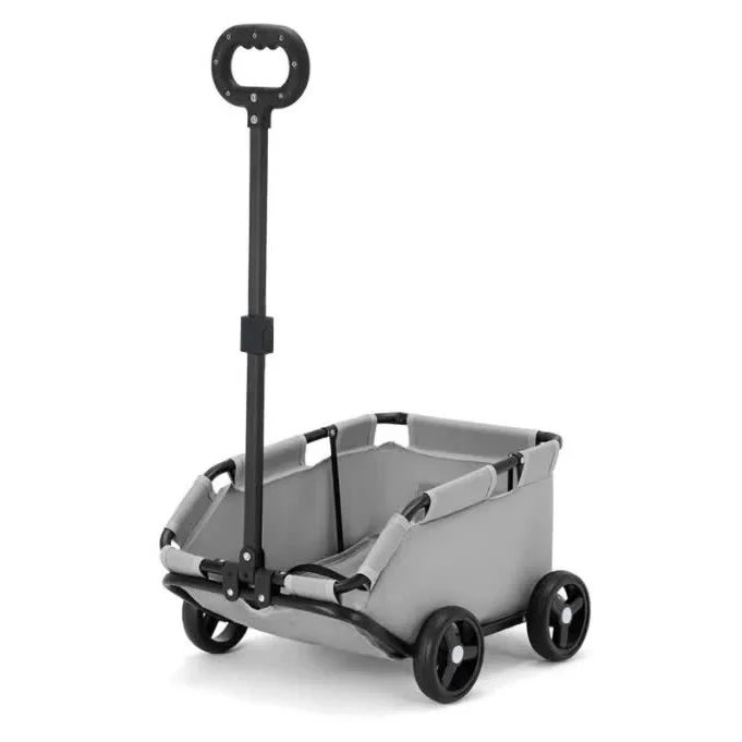 Grey Compact Foldable Pet Stroller for Dogs and Cats