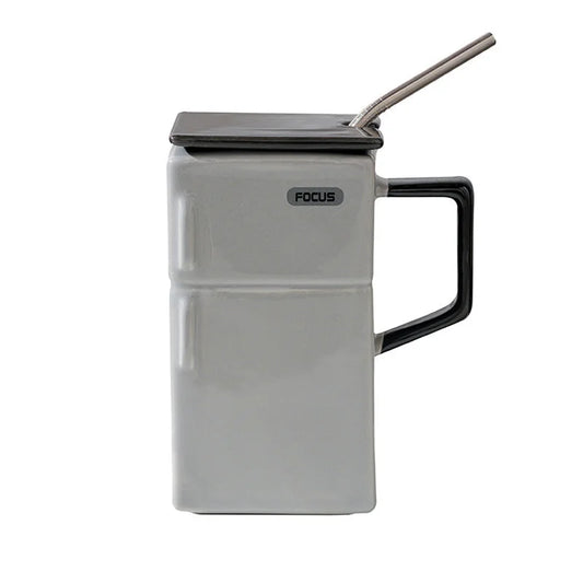 Grey Creative Retro Refrigerator Ceramic Mug